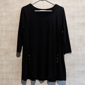 SHEILA ROSE LONG SLEEVE BLACK BLOUSE LARGE
